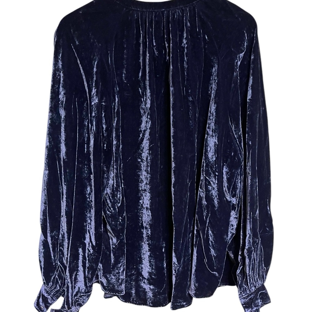 Pilcro by Anthropologie Navy Velvet Button-Front Women's Top size 2X - Picture 13 of 15